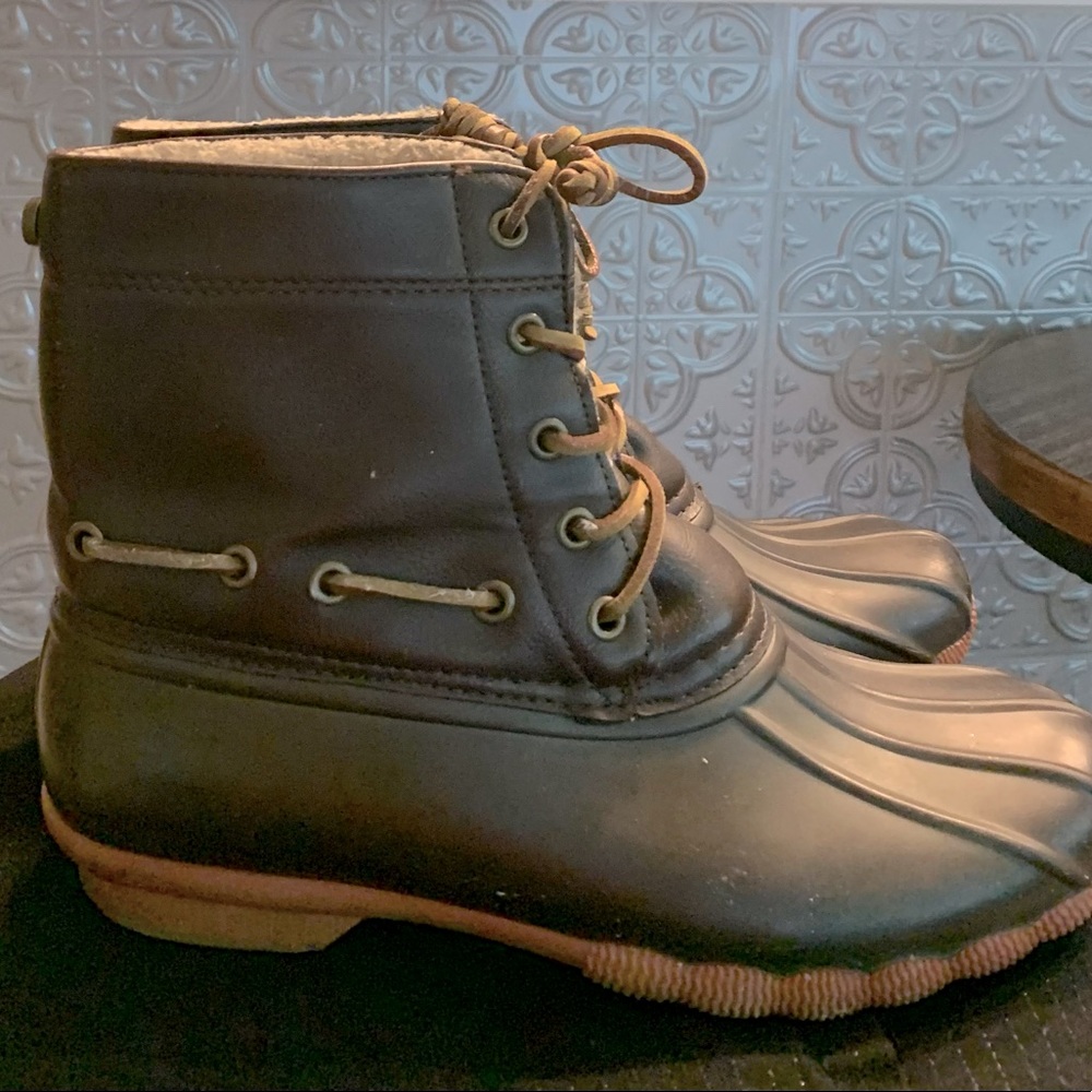 Seven Brown Leather and Rubber Waterproof Boots
